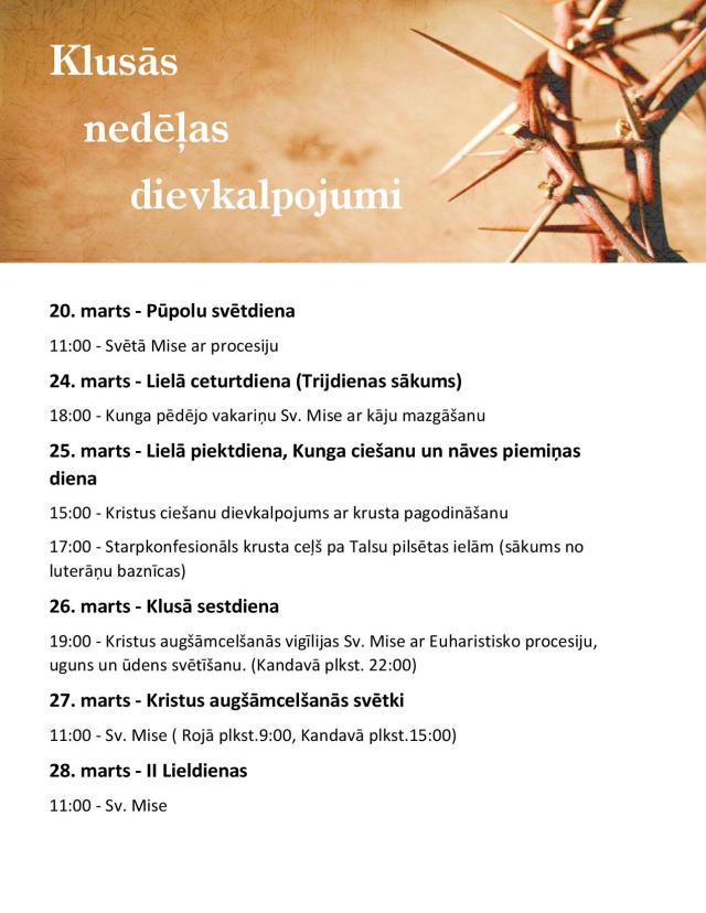 Dievkalpojumu kārtība